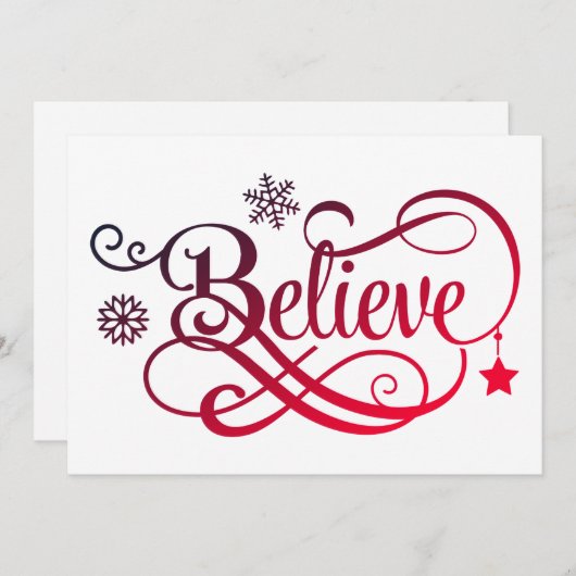 Geloof Red Snowflake Star-kerstKaart (Voorkant / Achterkant)