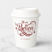 Geloof Red Snowflakes Stars kerstfeestdag Papieren Bekers (Voorkant)