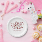 Geloof Red Snowflakes Stars kerstfeestdag Papieren Bordje (Feest)