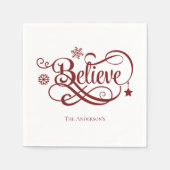 Geloof Red Snowflakes Stars kerstfeestdag Servet (Voorkant)