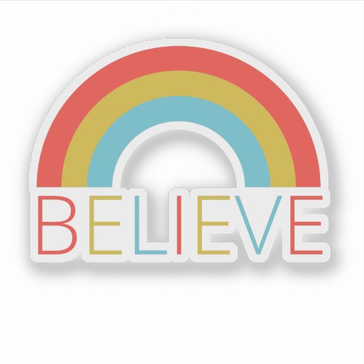 Geloof regenboog sticker (Voorkant)