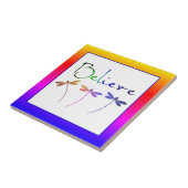 Geloof regenboog tegel tegeltje (Zijkant)