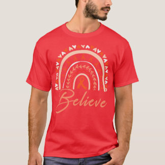 Geloof regenboogleukemie MS Awareness Oranje Ribbo T-shirt