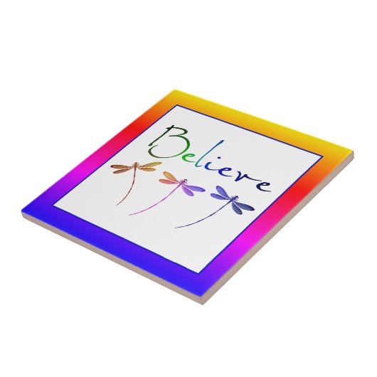 Geloof regenboogTegel Tegeltje (Zijkant)