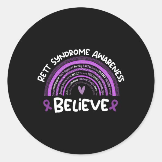 Geloof RETT Syndroom Awareness Month RETT Syndroom Ronde Sticker (Voorkant)