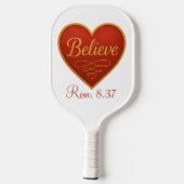 Geloof rode en witte hart pickleball paddle (Achterkant)