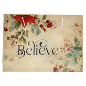 'Geloof'  rode poinsettia Bloemenkerst Groot Cadeauzakje (Achterkant)