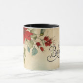 'Geloof'  rode poinsettia Bloemenkerst Mok (Midden)