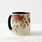 'Geloof'  rode poinsettia Bloemenkerst Mok (Voorkant links)