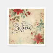 'Geloof' rode poinsettia Bloemenkerst Servet (Voorkant)