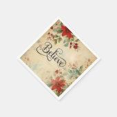 'Geloof' rode poinsettia Bloemenkerst Servet (Hoek)