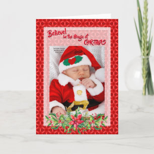 Geloof! / Rode sterren Kerstmis fotosjabloon Feestdagen Kaart