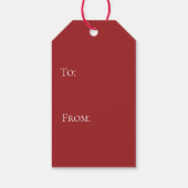 Geloof Rode Vakantie Cadeaulabel (Achterkant)