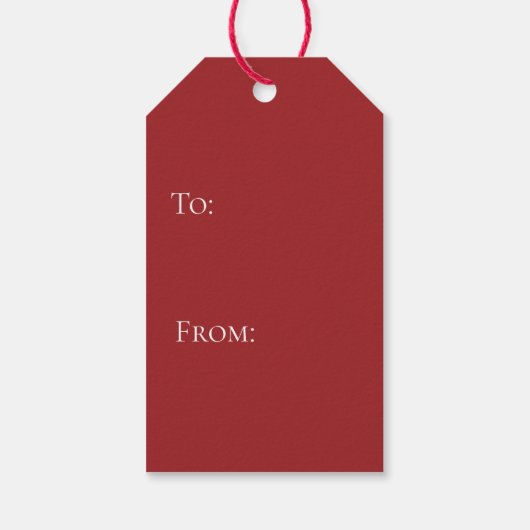 Geloof Rode Vakantie Cadeaulabel (Achterkant)