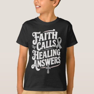 Geloof roept genezing antwoorden op diabetes bewus t-shirt