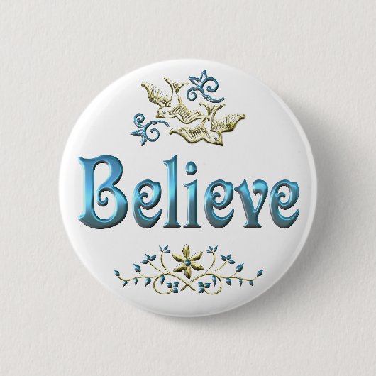 GELOOF RONDE BUTTON 5,7 CM (Voorkant)