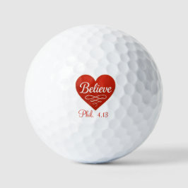 Geloof rood en wit hart golfballen