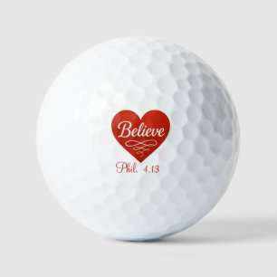 Geloof rood en wit hart golfballen