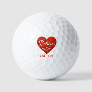 Geloof rood en wit hart golfballen