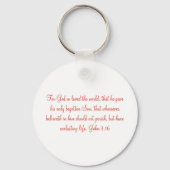 Geloof rood en wit hart sleutelhanger (Achterkant)