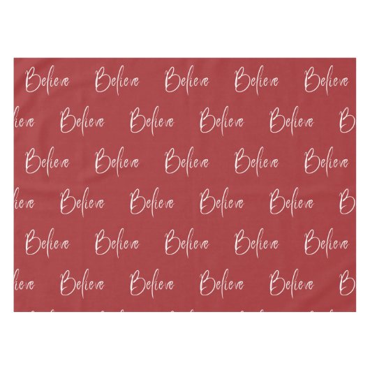 Geloof rood wit moderne kerstvakantie tafelkleed (Voorkant (Horizontaal))