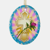 Geloof Roos Christelijk Kruis Ornament (Rechts)