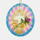 Geloof Roos Christelijk Kruis Ornament (Links)