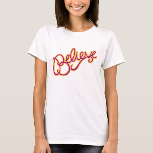 Geloof roze en oranje dames met T-shirt (Voorkant)