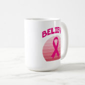 Geloof roze lintretrob koffiemok (Voorkant rechts)