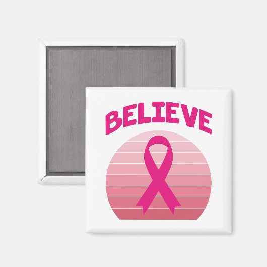 Geloof roze lintretrob magneet (Voorkant / Achterkant)