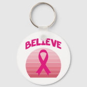 Geloof roze lintretrob sleutelhanger (Voorkant)