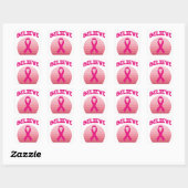 Geloof roze lintretrob vierkante sticker (Vel)