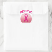 Geloof roze lintretrob vierkante sticker (Tas)