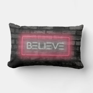 Geloof roze Neon Sign Lumbar Pillow Kussen