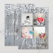 Geloof Rustisch Hood Sparkle Stars Kerstmis Feestdagenkaart (Voorkant / Achterkant)