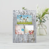 Geloof Rustisch Hood Sparkle Stars Kerstmis Feestdagenkaart (Staand voorkant)