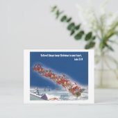 Geloof---------Santa en zijn rendier Feestdagenkaart (Staand voorkant)