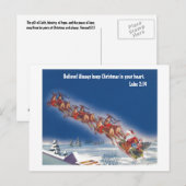 Geloof---------Santa en zijn rendier Feestdagenkaart (Voorkant / Achterkant)