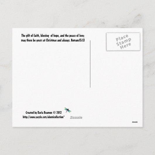 Geloof---------Santa en zijn rendier Feestdagenkaart (Achterkant)