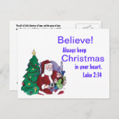 Geloof------Santa Feestdagenkaart (Voorkant / Achterkant)