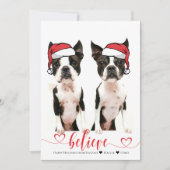 Geloof Santa Hat Pet Photo Holiday Kaart (Voorkant)