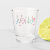 Geloof Santa Hat Reindeer Antlers | Kerstmis Shot Glas (Achterkant)