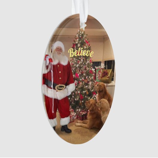Geloof - Santa Ornament met honden (voorkant)