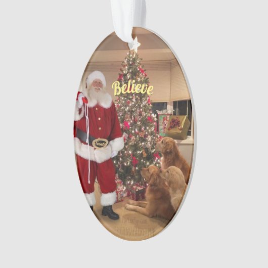 Geloof - Santa Ornament met honden (voorkant)