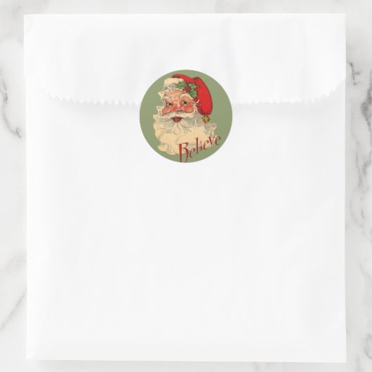 Geloof Santa Ronde Sticker (Tas)