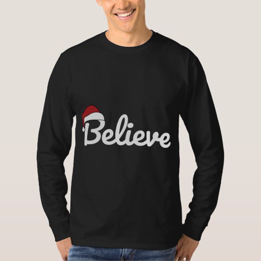 Geloof Santa Schattige Kerstmis T-shirt (Voorkant)