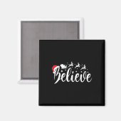 Geloof Santa Xmas Pyjama Fun Christmas Vibes Manne Magneet (Voorkant / Achterkant)