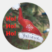 Geloof Santa's rood wit Pet Ronde Sticker (Voorkant)