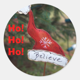 Geloof Santa's rood wit Pet Ronde Sticker