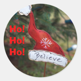 Geloof Santa's rood wit Pet Ronde Sticker